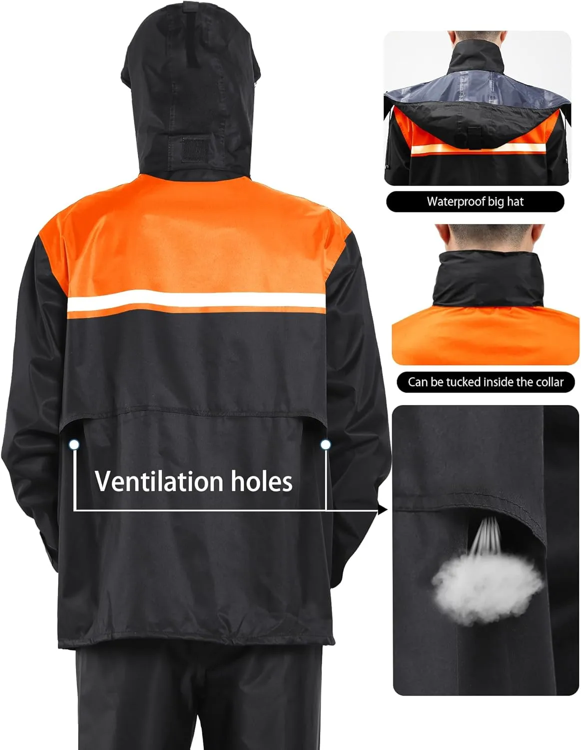 iCreek Rain Suit Waterproof Jacket and Trouser Suit Raincoat for Men and Women Outdoor All-Sport Breathable Anti-storm