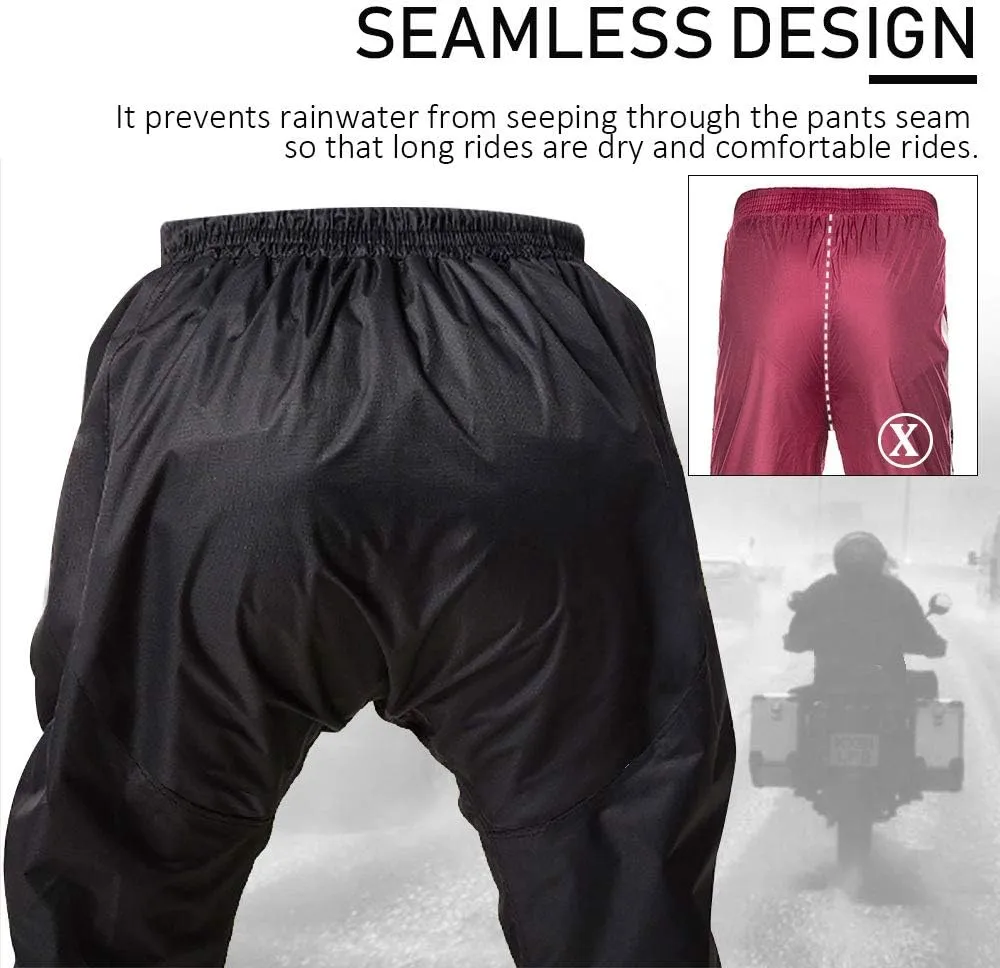 ILM Motorcycle Rain Suit for Women Waterproof Resistant Raincoat 6 Pockets 2 Pieces Packable Rainwear Jacket and Pants Model RS02