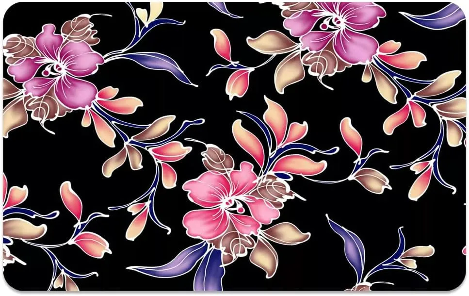 IMAYONDIA Diatomaceous Earth Bath Mat,Artistic Flower (2) Soft Wrinkle Free Bathroom Floor Rugs Non-Slip Volume Super Absorbent Fast Drying for Bathroom Kitchen Door mat（43cmx70cm）