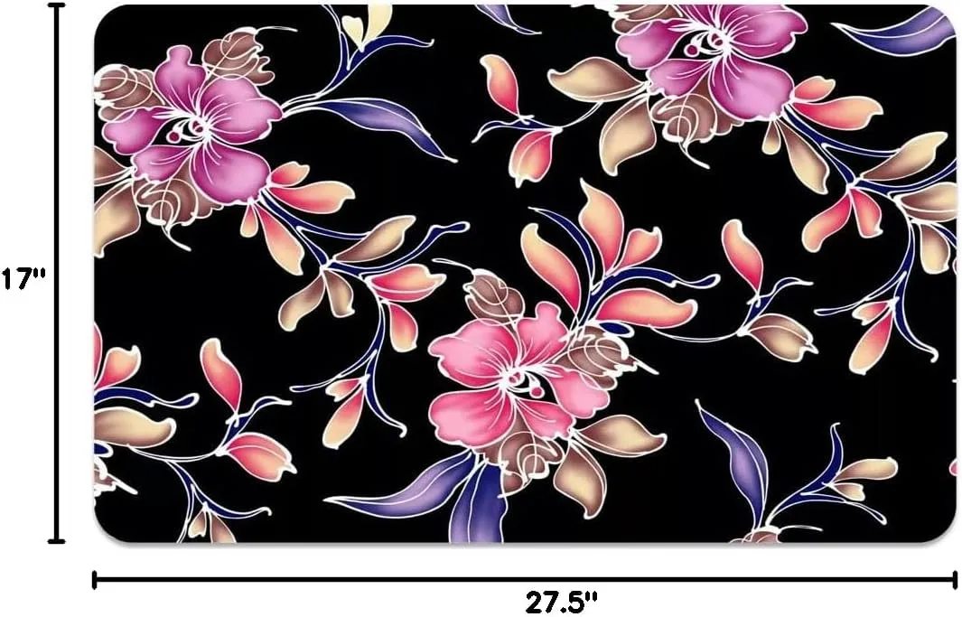 IMAYONDIA Diatomaceous Earth Bath Mat,Artistic Flower (2) Soft Wrinkle Free Bathroom Floor Rugs Non-Slip Volume Super Absorbent Fast Drying for Bathroom Kitchen Door mat（43cmx70cm）