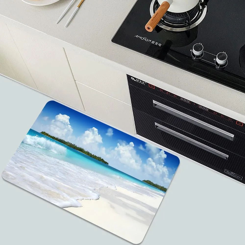 IMAYONDIA Diatomaceous Earth Bath Mat,Beach Soft Wrinkle Free Bathroom Floor Rugs Non-Slip Volume Super Absorbent Fast Drying for Bathroom Kitchen Door mat,Eco-Friendly Easy to Clean（43cmx70cm）