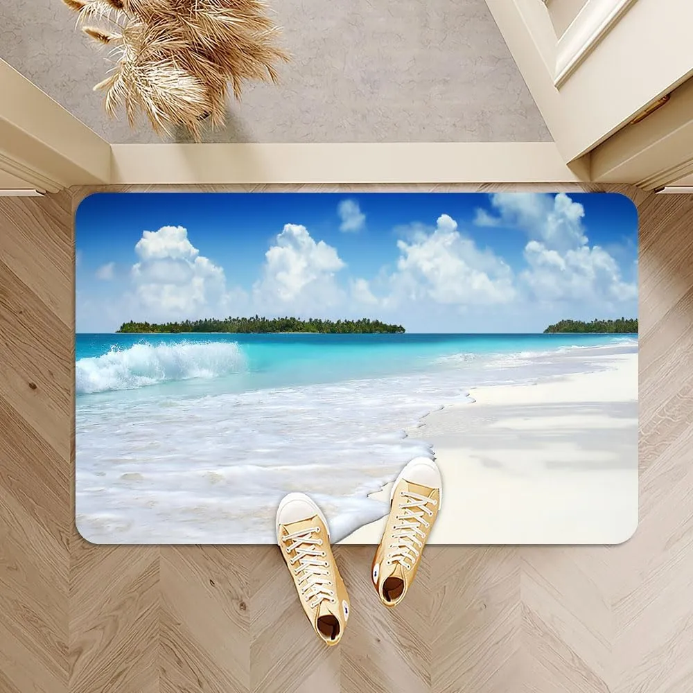 IMAYONDIA Diatomaceous Earth Bath Mat,Beach Soft Wrinkle Free Bathroom Floor Rugs Non-Slip Volume Super Absorbent Fast Drying for Bathroom Kitchen Door mat,Eco-Friendly Easy to Clean（43cmx70cm）