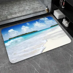 IMAYONDIA Diatomaceous Earth Bath Mat,Beach Soft Wrinkle Free Bathroom Floor Rugs Non-Slip Volume Super Absorbent Fast Drying for Bathroom Kitchen Door mat,Eco-Friendly Easy to Clean（43cmx70cm）