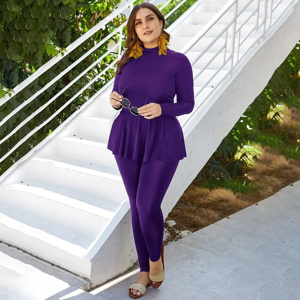 IMEKIS Women's Plus Size Muslim Swimsuits One Piece Modest Burkini Islamic Long Sleeve Full Cover Rash Guard ​Bathing Suits