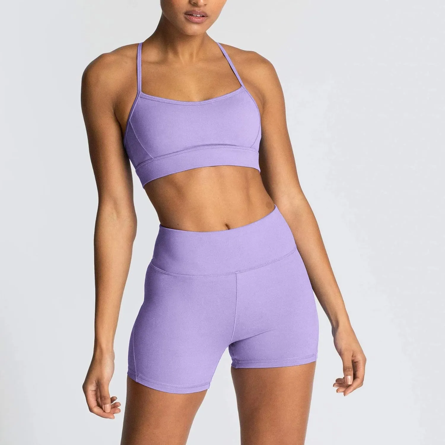IMEKIS Women's Workout Sets 2 Piece Yoga Outfit High Waisted Biker Shorts Leggings Sports Bra Gym Fitness Clothes Tracksuit