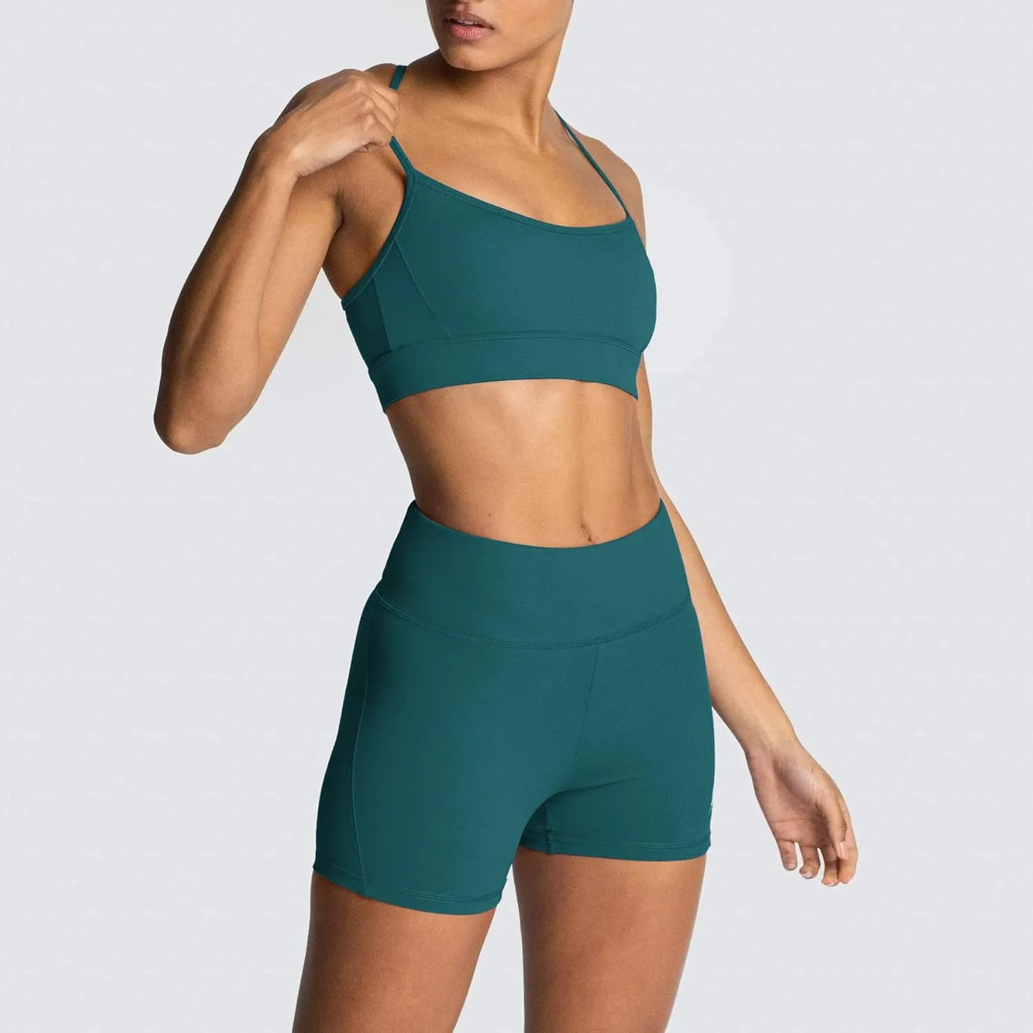 IMEKIS Women's Workout Sets 2 Piece Yoga Outfit High Waisted Biker Shorts Leggings Sports Bra Gym Fitness Clothes Tracksuit
