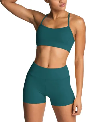 IMEKIS Women's Workout Sets 2 Piece Yoga Outfit High Waisted Biker Shorts Leggings Sports Bra Gym Fitness Clothes Tracksuit