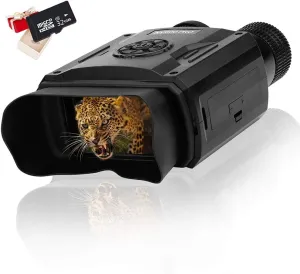 inBEKEA Digital Infrared Night Vision Binoculars 5X8 Zoom 1640 ft/500 M Viewing Range 9 Level IR Camera with 3.5" LCD Screen Take HD Photos/Videos for Hunting Military Surveillance with 32GB TF Card