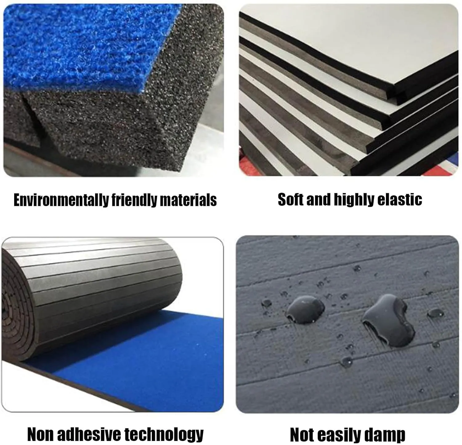 Indoor Gymnastics Tracks Exercise Mat Roll Out Cheerleading Fitness Mat with a Grippy Gym Carpet Top Sturdy Foam Wrestling Mats for MMA Gymnastics(6m*1.83m*4cm, Blue)