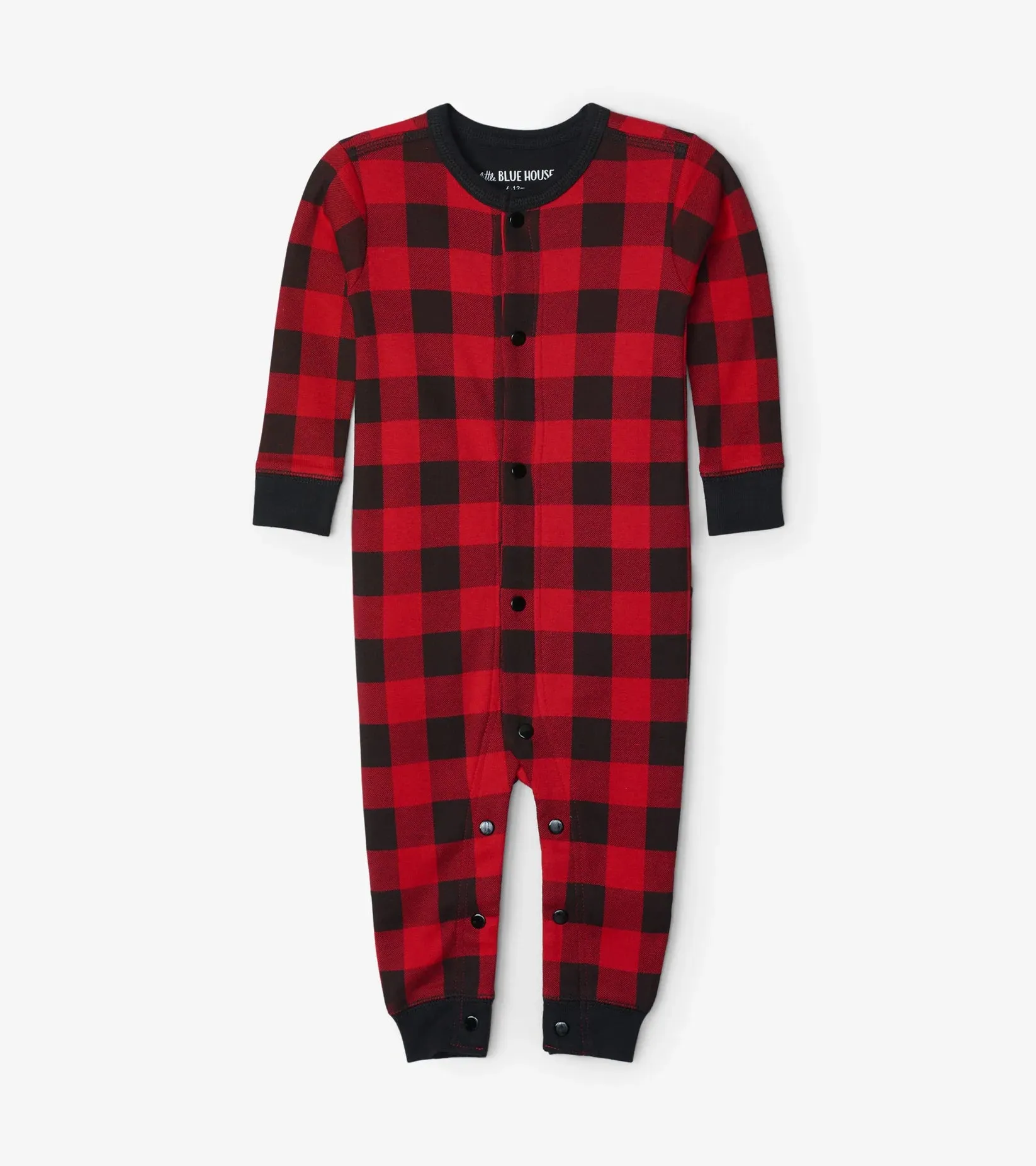 Infant Plaid Moose Union Suit
