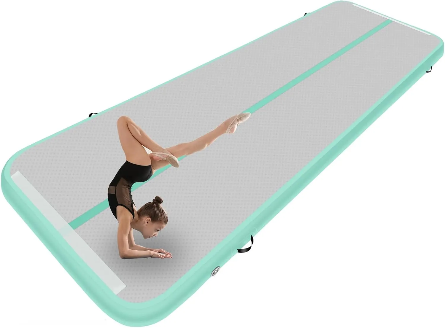 Inflatable Air Gymnastics Mat 10ft/13ft/16ft/20ft Tumbling Mat with Electric Pump 4.3ft Extra Wide 4 Inches Thich Tumble Track for Home Use/Training/Cheerleading/Yoga/Water