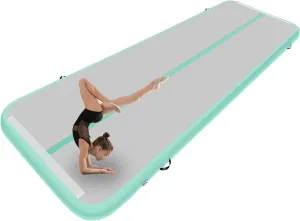 Inflatable Air Gymnastics Mat 10ft/13ft/16ft/20ft Tumbling Mat with Electric Pump 4.3ft Extra Wide 4 Inches Thich Tumble Track for Home Use/Training/Cheerleading/Yoga/Water