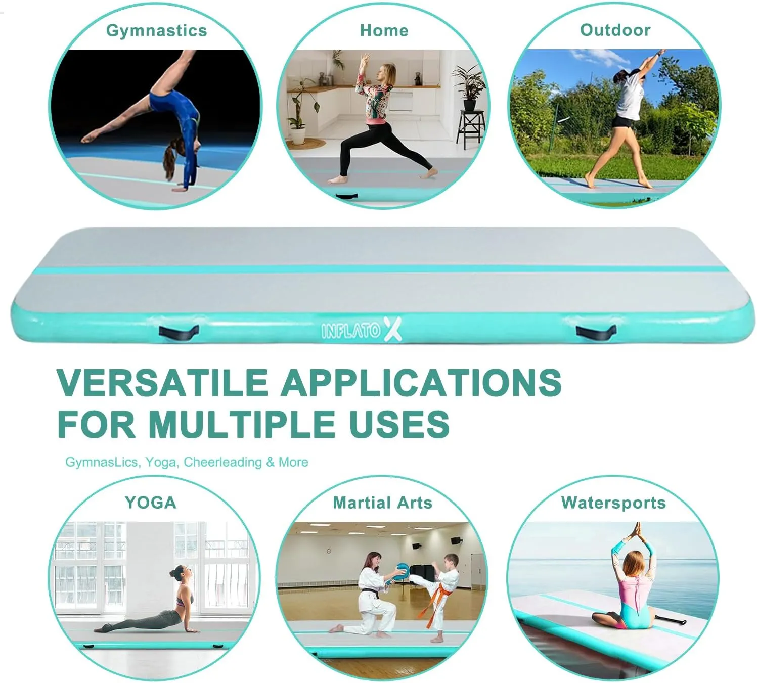 Inflatable Air Gymnastics Mat Training mat Thick tumbling mat with Electric Pump for Home/Gym/Outdoor