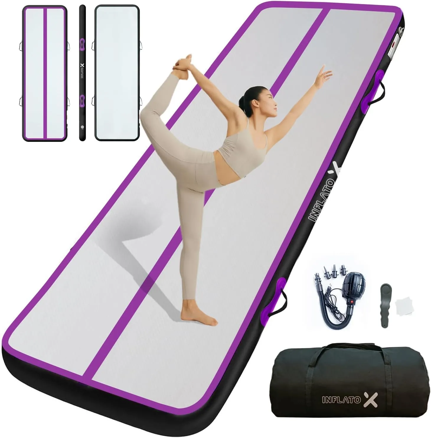 Inflatable Air Gymnastics Mat Training mat Thick tumbling mat with Electric Pump for Home/Gym/Outdoor