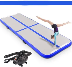 Inflatable Air Gymnastics Mat Training Mats 10ft/13ft/16ft/20ft Gymnastics Tracks for Home Use/Training Blue