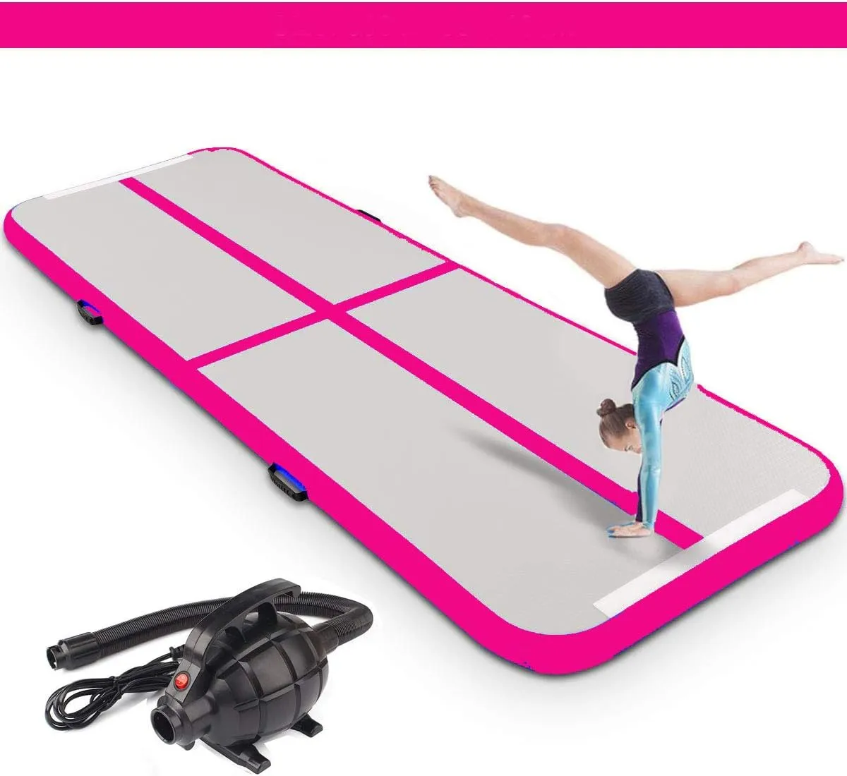 Inflatable Air Gymnastics Mat Training Mats 10ft/13ft/16ft/20ft Gymnastics Tracks for Home Use/Training Pink