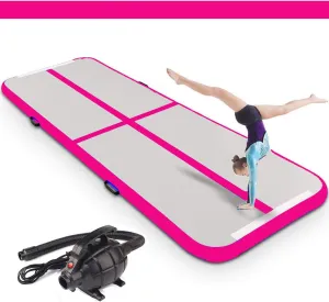 Inflatable Air Gymnastics Mat Training Mats 10ft/13ft/16ft/20ft Gymnastics Tracks for Home Use/Training Pink