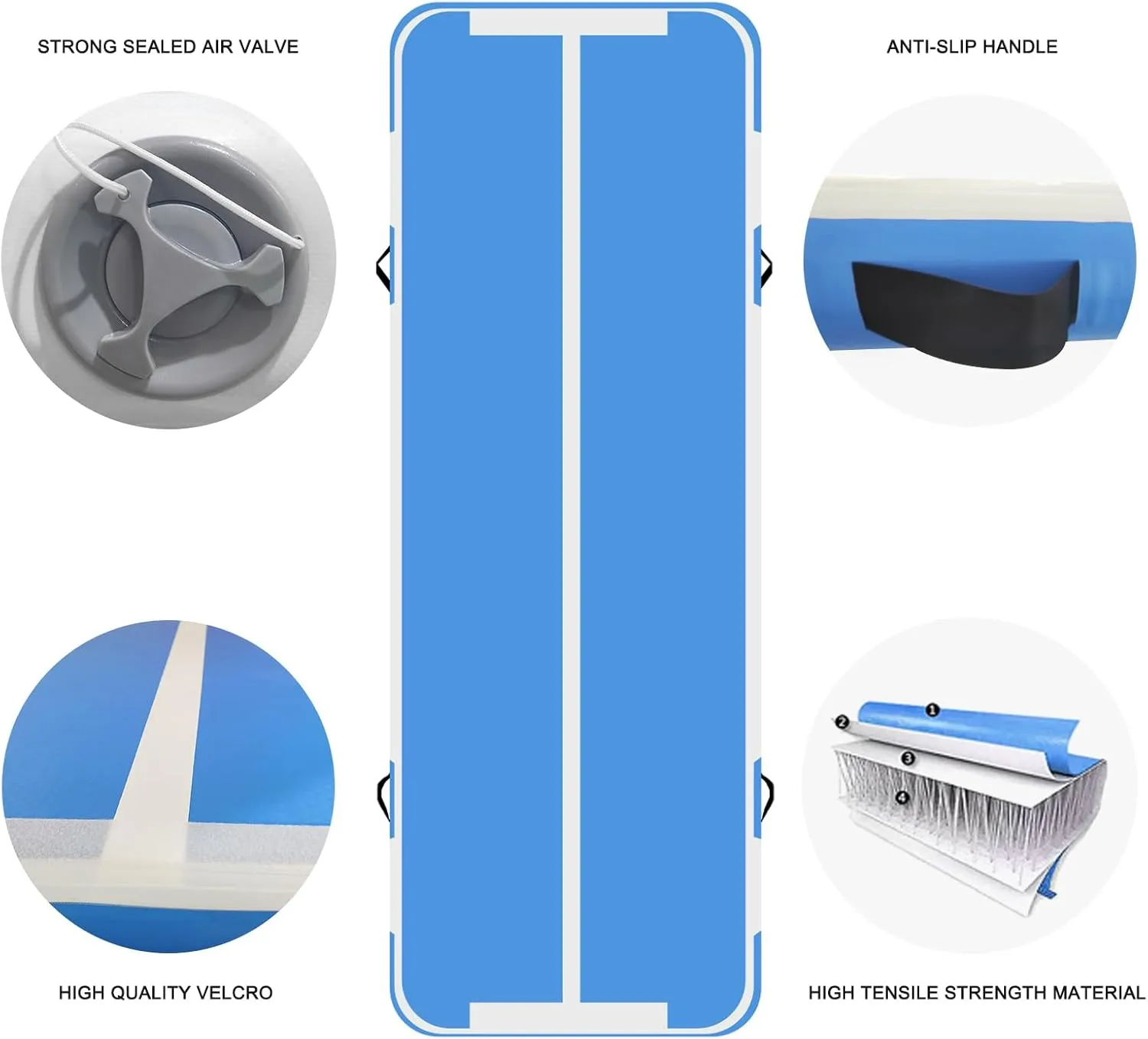 Inflatable Air Gymnastics Mat Training Mats 4 inches Thickness Inflatable Gymnastics Tracks With Pump For Home Use/Training/Cheerleading/Yoga/Water