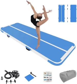 Inflatable Air Gymnastics Mat Training Mats 4 inches Thickness Inflatable Gymnastics Tracks With Pump For Home Use/Training/Cheerleading/Yoga/Water