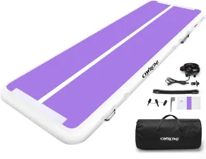 Inflatable Air Gymnastics Mats for Tumbling, 10ft/13ft/16ft/20ft Tumble Track Tumbling Mats for Kids, 4/8 Inches Thick Training Mat with Electric Pump Gymnastics Equipment for Kids Mat