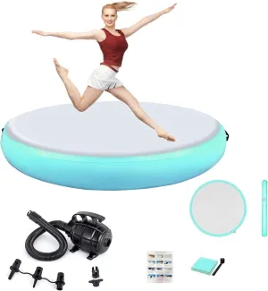 Inflatable Air Spot Mat 3.3ft Tumble Track 8 Inches Thickness Gymnastics Mat With Pump For Home Use/Training/Cheerleading/Yoga/Water
