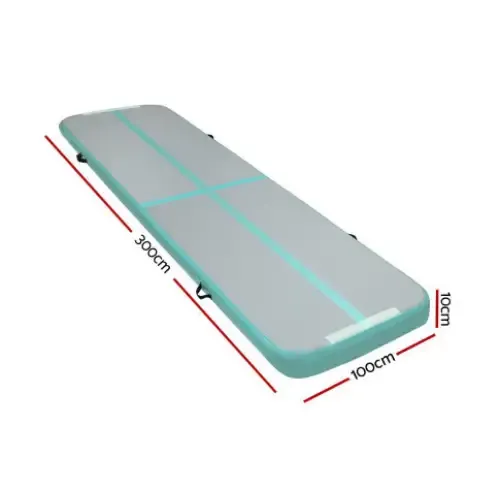 Inflatable Anti-Slip Air Track Mat in Mint and Grey