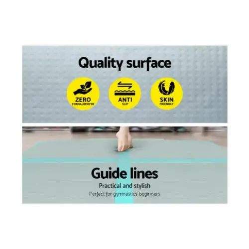 Inflatable Anti-Slip Air Track Mat in Mint and Grey