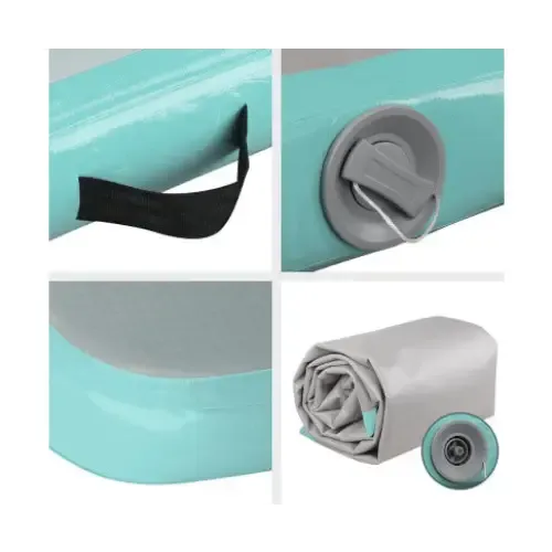 Inflatable Anti-Slip Air Track Mat in Mint and Grey