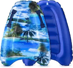 Inflatable Boogy Boards for Beach Travel Toys, 30” Cavas Slip Slide Water Park Body Surfing Board with Handles, Summer Fun Water Pool Game Toys for Kids 4,8,12 Ages Resort