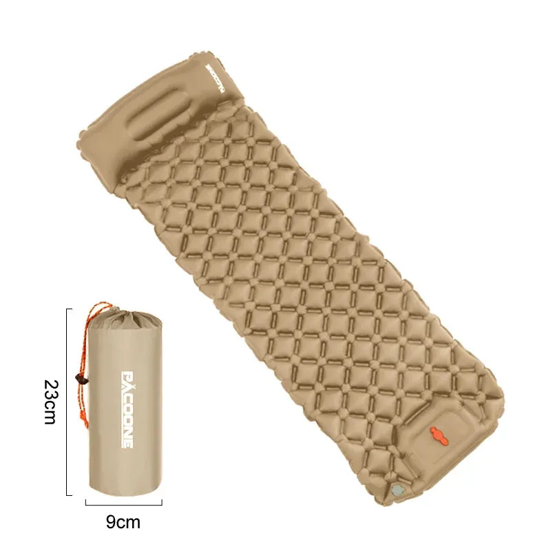 Inflatable Camping Mattress with Pillows & Built-in Pump