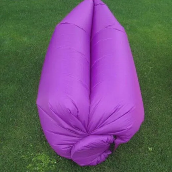 Inflatable Folding Sleeping Lazy Bag for Outdoor Camping Purple