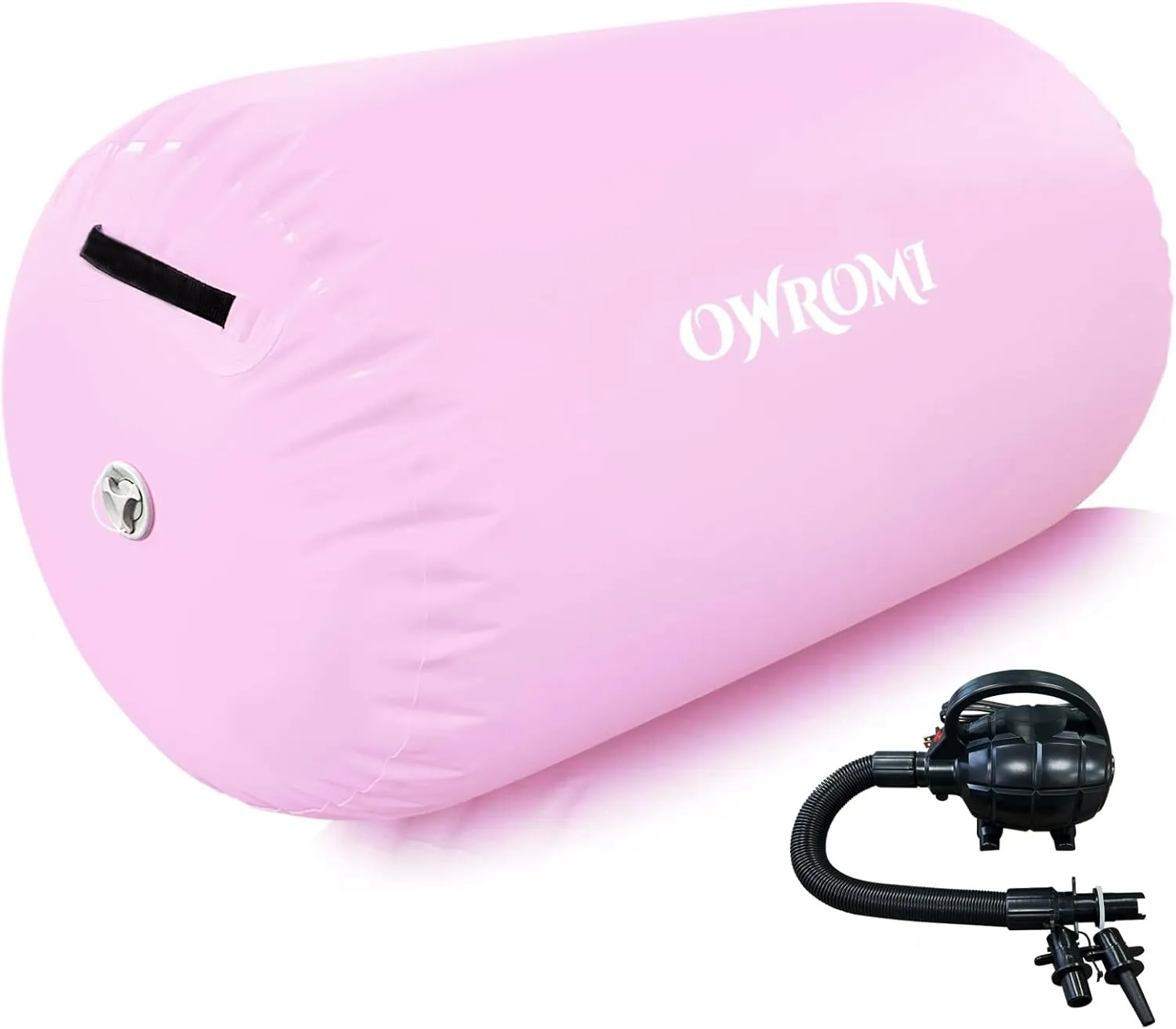 Inflatable Gymnastics Air Mat Tumble Track with Gymnastics Air Barrel - Inflatable Air Spot Tumbler Backbend Trainer Air Roller Tumbling Mat with Electric Pump