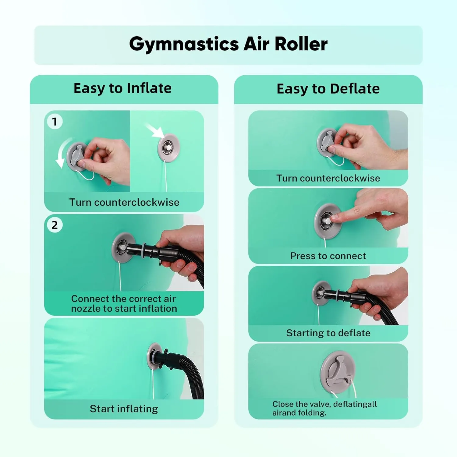 Inflatable Gymnastics Air Roller Tumbling Barrel with Electric Pump for Back Handspring Training and Cheerleading Home Use Gymnastics Equipment Air Track Tumble Mat