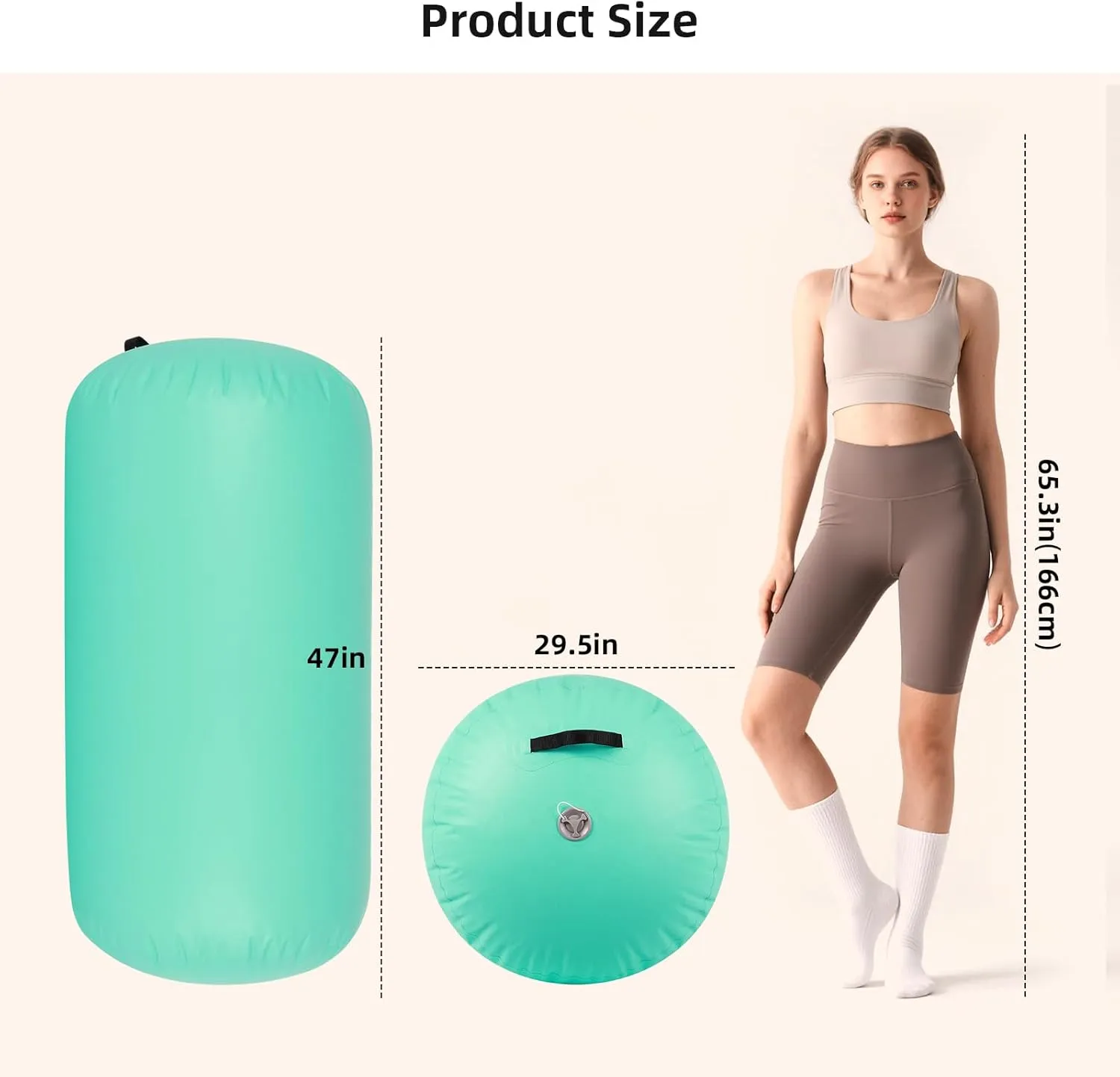 Inflatable Gymnastics Air Roller Tumbling Barrel with Electric Pump for Back Handspring Training and Cheerleading Home Use Gymnastics Equipment Air Track Tumble Mat