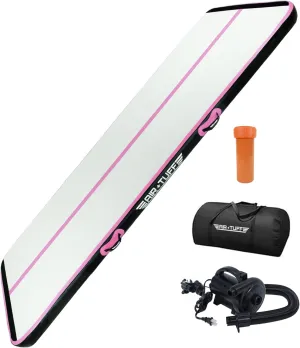 Inflatable Gymnastics Mat | Air Tumbling Track with Electric Pump for Home Gym, Yoga, Cheer, Gymnastics Equipment | Includes Mat Bag | Perfect for Kids and Adults, Indoor and Outdoor Use