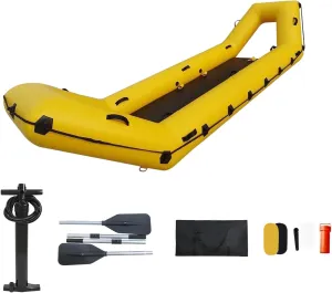 Inflatable Rescue Board Water Rescue Sled Inflatable Floating Mat Jet Ski Rescue Sled Board for Emergency Rescue by Snow, Ice, Big Wave Surfing