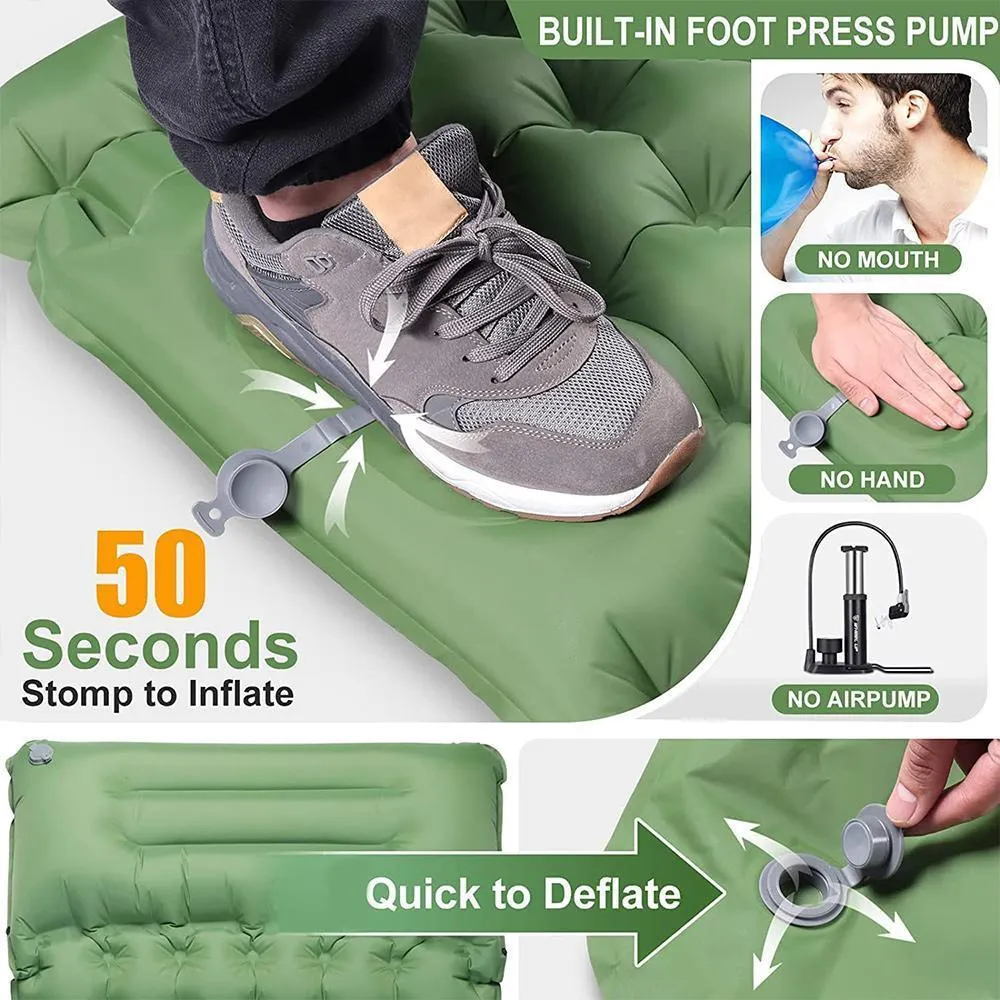 Inflatable Sleeping Mat Portable Airbed Camping Hiking Moisture Resistant Pad