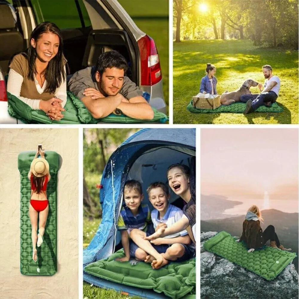 Inflatable Sleeping Mat Portable Airbed Camping Hiking Moisture Resistant Pad