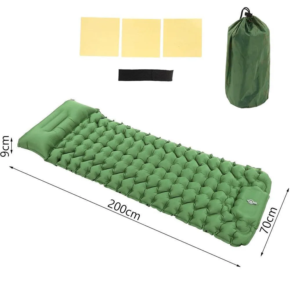 Inflatable Sleeping Mat Portable Airbed Camping Hiking Moisture Resistant Pad