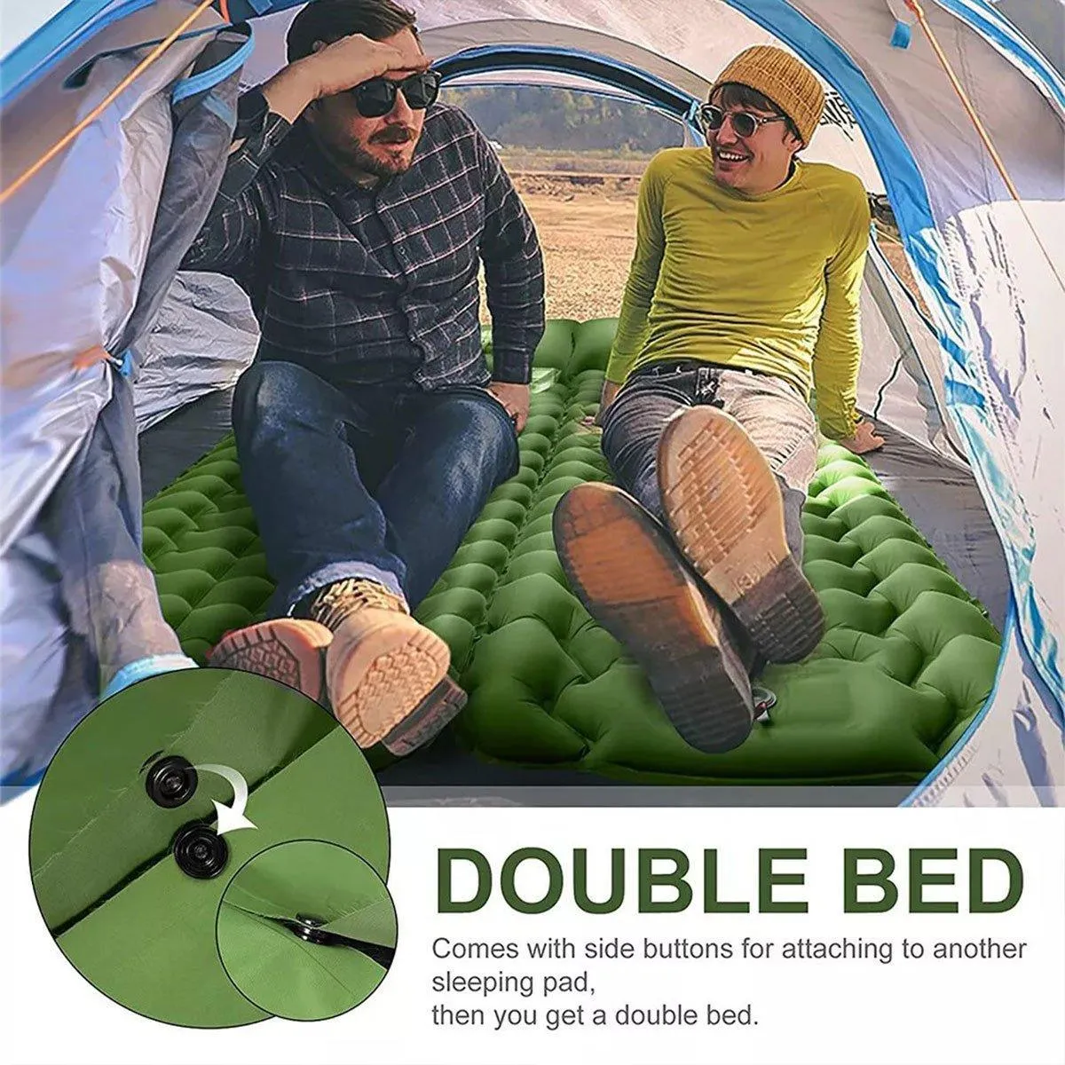 Inflatable Sleeping Mat Portable Airbed Camping Hiking Moisture Resistant Pad