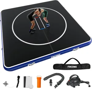 Inflatable Wrestling Mat 16ft/13ft/10ft, 4" Thick Foldable Jiu Jitsu Mats Wrestling Mats for Home Outdoor Indoor, Waterproof PVC Mat for Gymnastics, BJJ, MMA, Grappling, Judo, Boxing