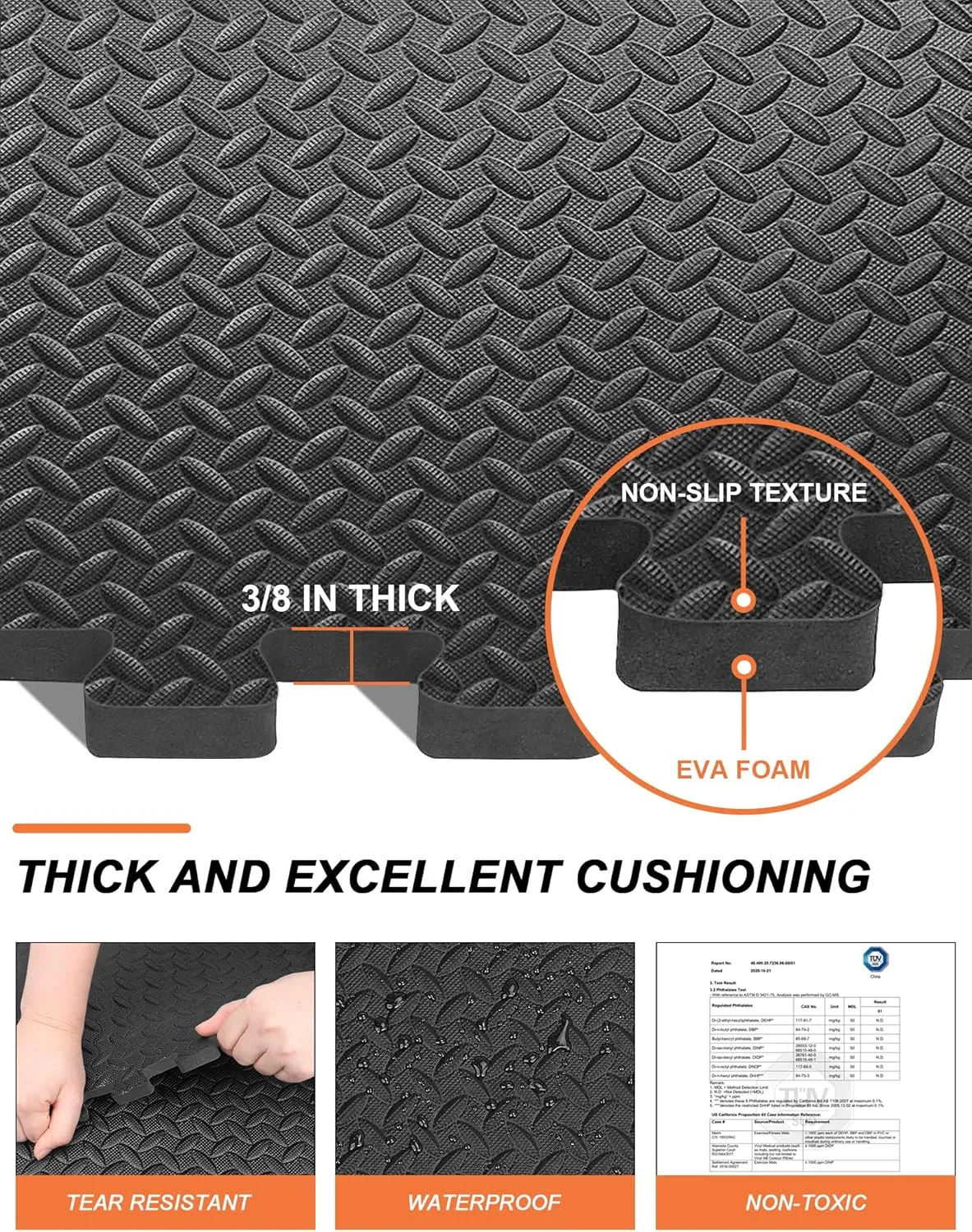 innhom 12/24/48 Tiles Gym Flooring Gym Mats Exercise Mat for Floor Workout Mat Foam Floor Tiles for Home Gym Equipment Garage