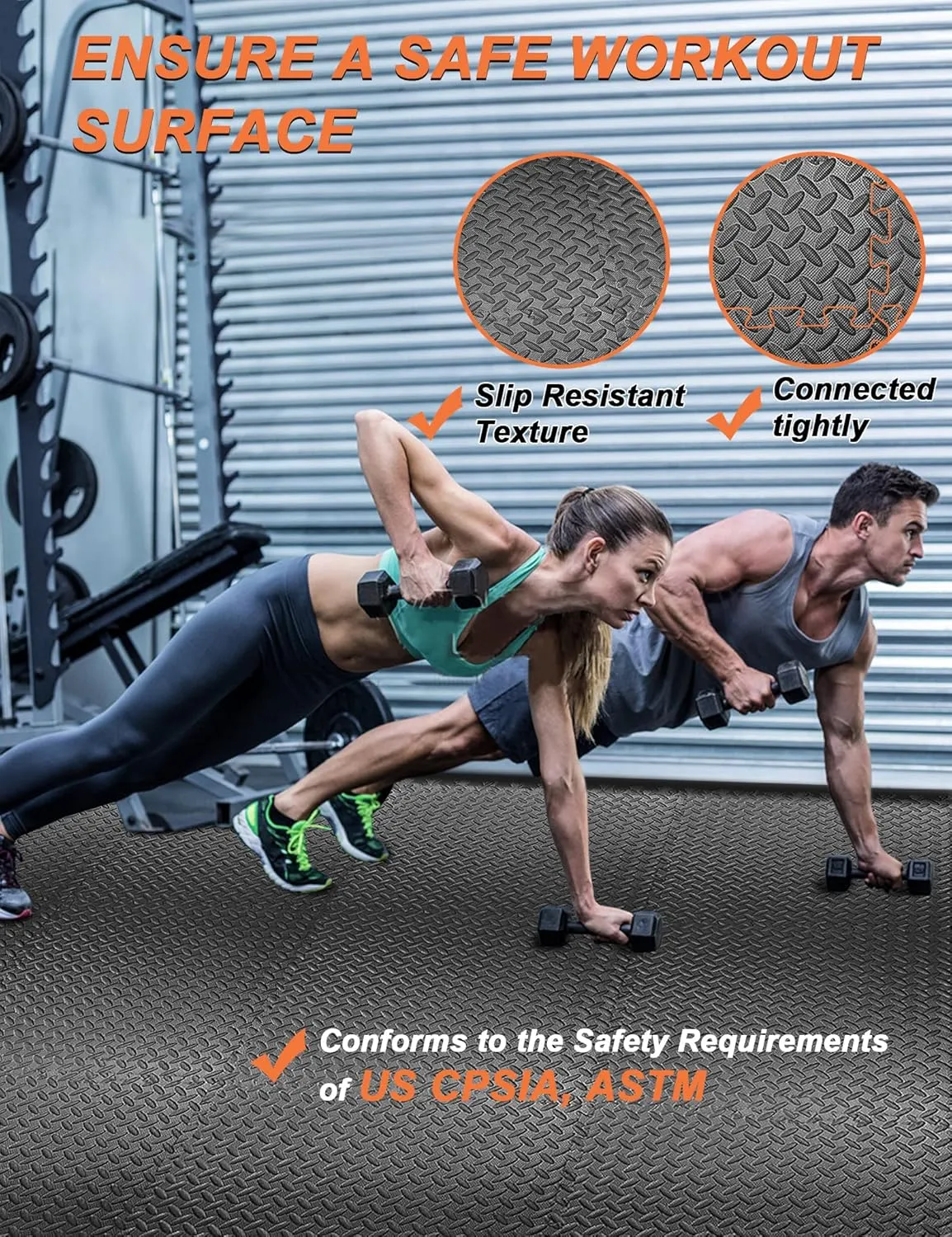 innhom 12/24/48 Tiles Gym Flooring Gym Mats Exercise Mat for Floor Workout Mat Foam Floor Tiles for Home Gym Equipment Garage