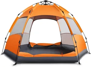 Instant Pop Up Tent,Family Camping Tent 4-7 Person Portable Tent Automatic Tent Waterproof Windproof for Camping ng Mountaineering (Color : 3, Size : Orange)