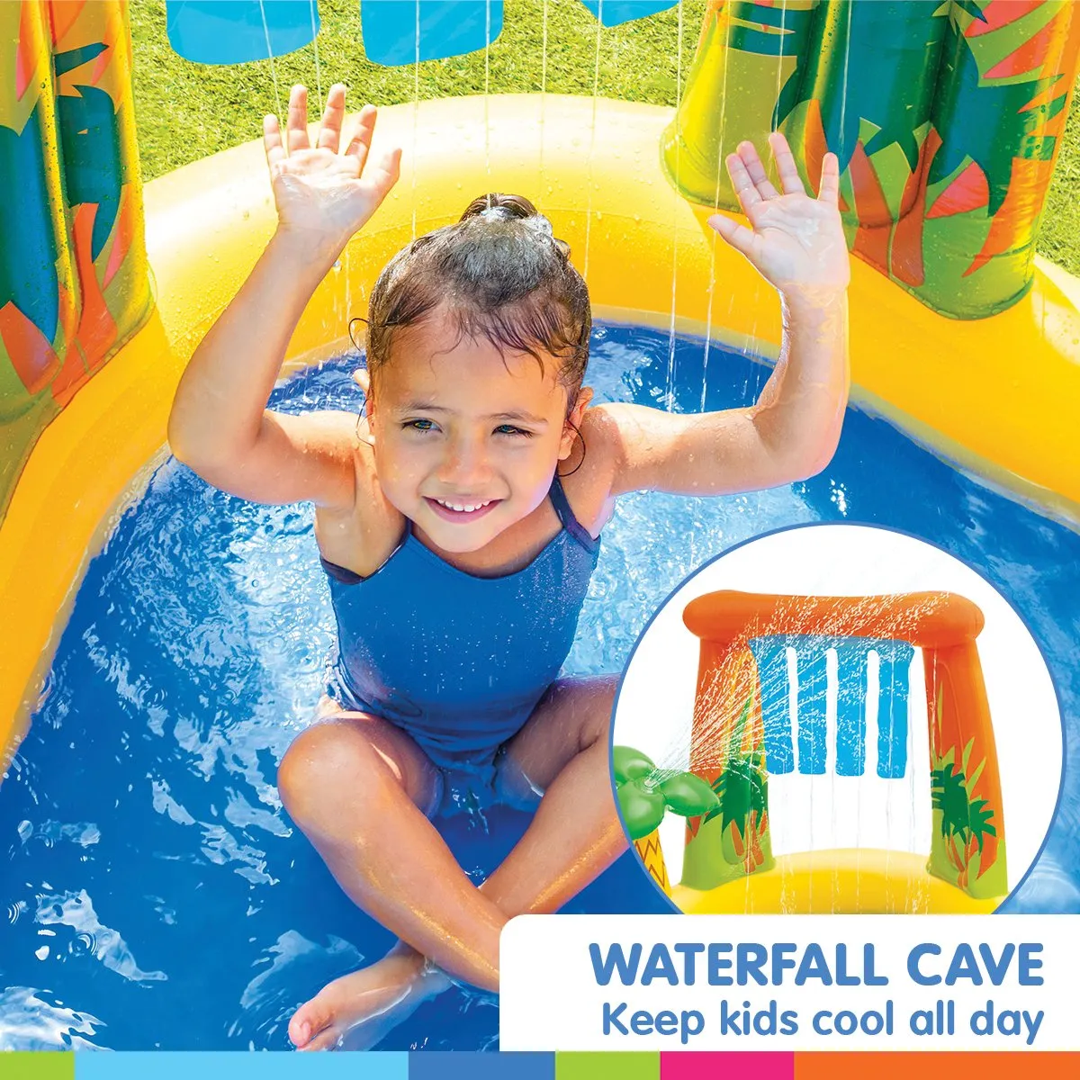 Intex 57444 Dinosaur Play Centre Kids Inflatable Pool With Water Slide