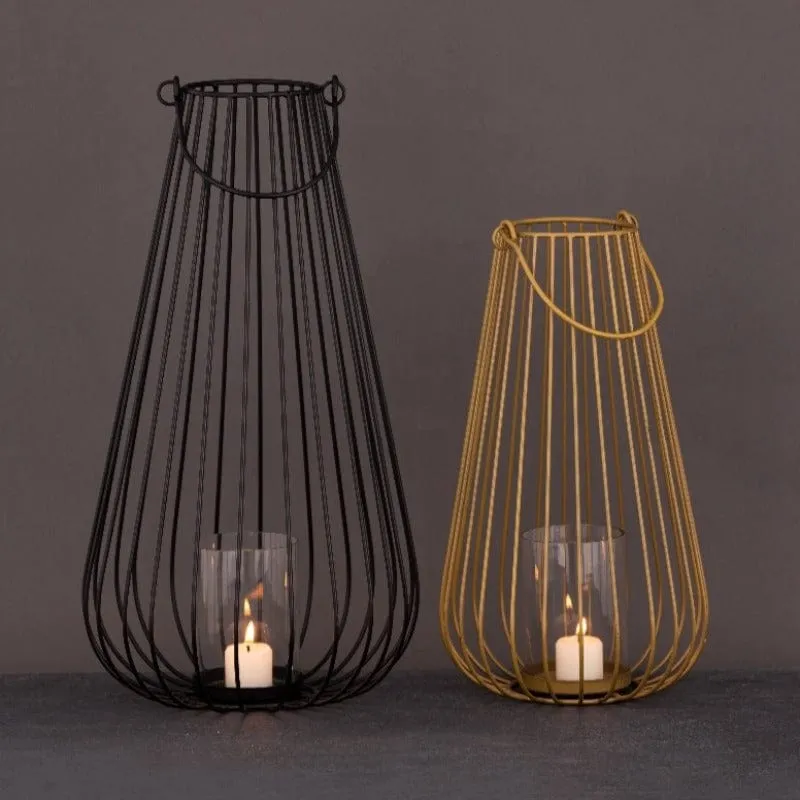 Iron Wire Lantern Big KI-222 W/Glass Pipe