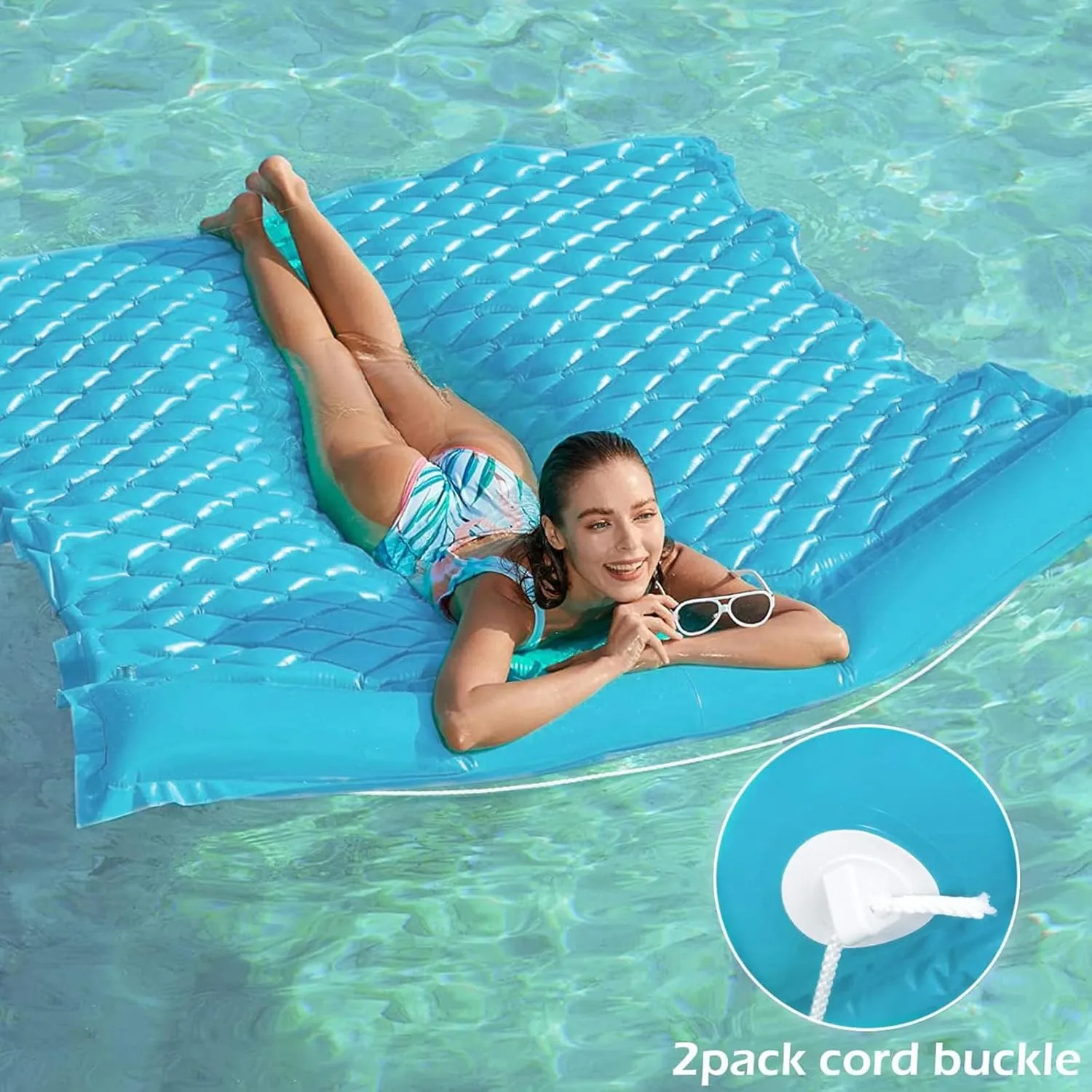 Jasonwell Floating Mat Pool Floats - Giant Inflatable Pool Float Lake Raft Lounge Floating Water Mat for Swimming Pool Floatie Lounger Beach Pool Party Toy for Adults & Kids