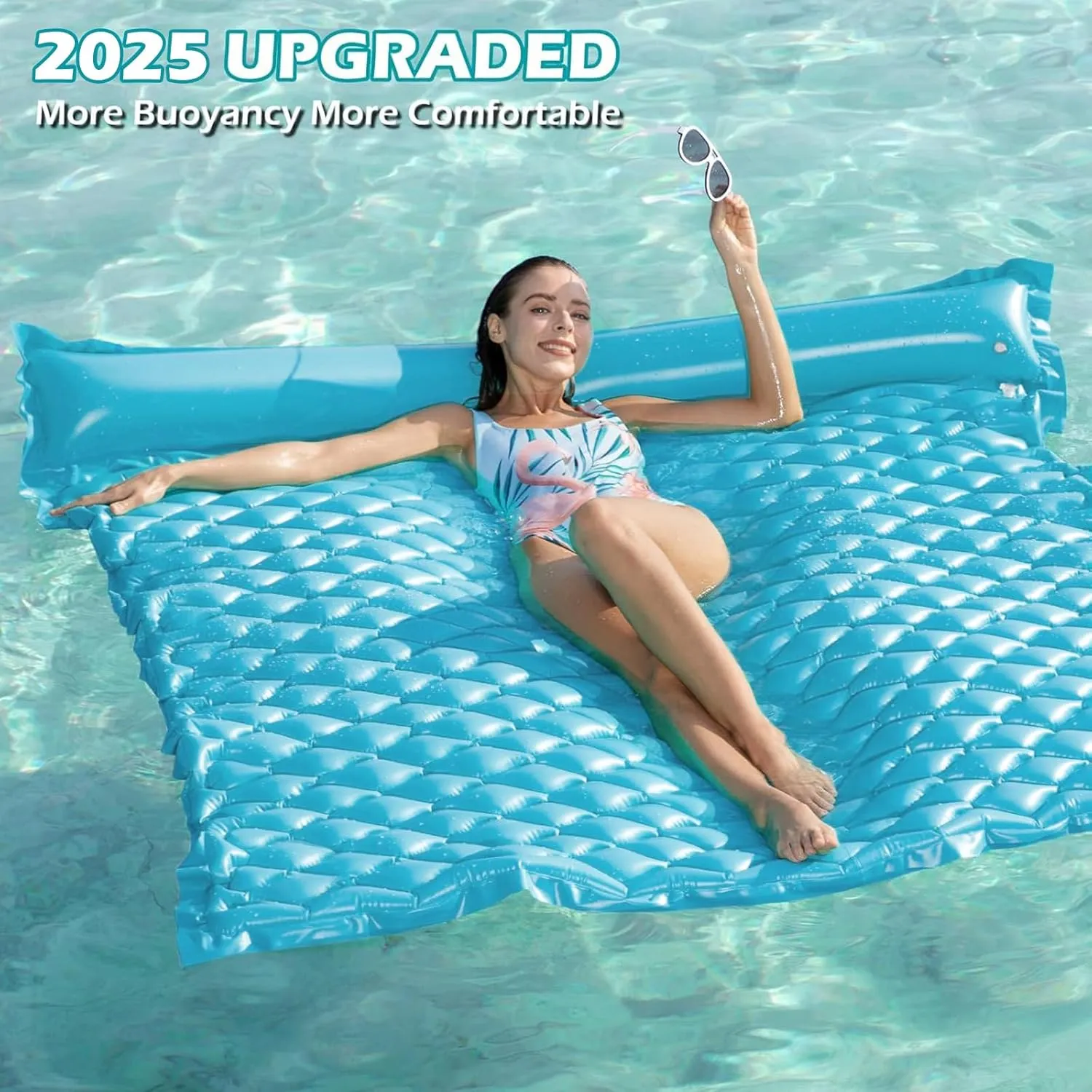 Jasonwell Floating Mat Pool Floats - Giant Inflatable Pool Float Lake Raft Lounge Floating Water Mat for Swimming Pool Floatie Lounger Beach Pool Party Toy for Adults & Kids