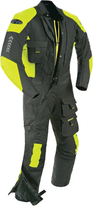 Joe Rocket 1370-4604 Survivor Men's Textile Touring Suit (Black/Hi-Viz Neon, Large)
