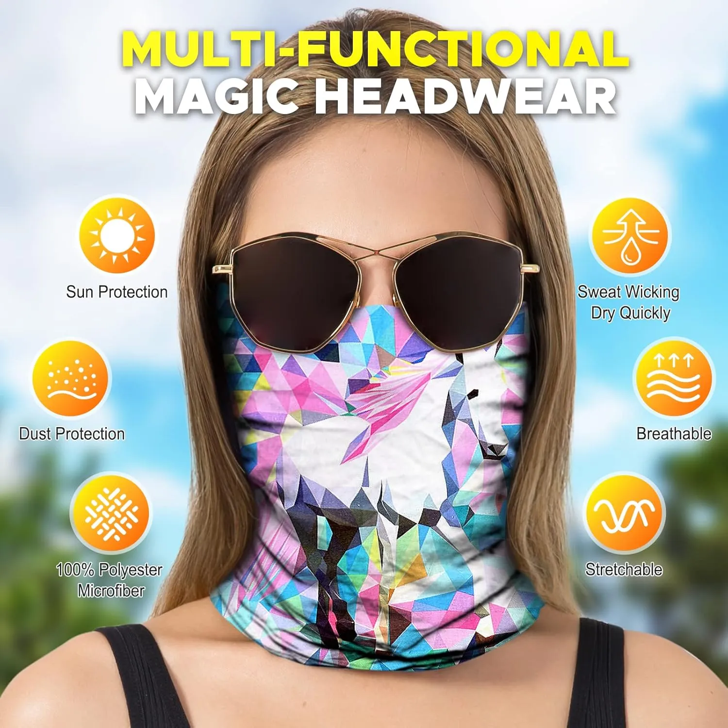 JOEYOUNG Headwear, Bandana, Neck Gaiter Head Wrap Headband Balaclava Magic Scarf